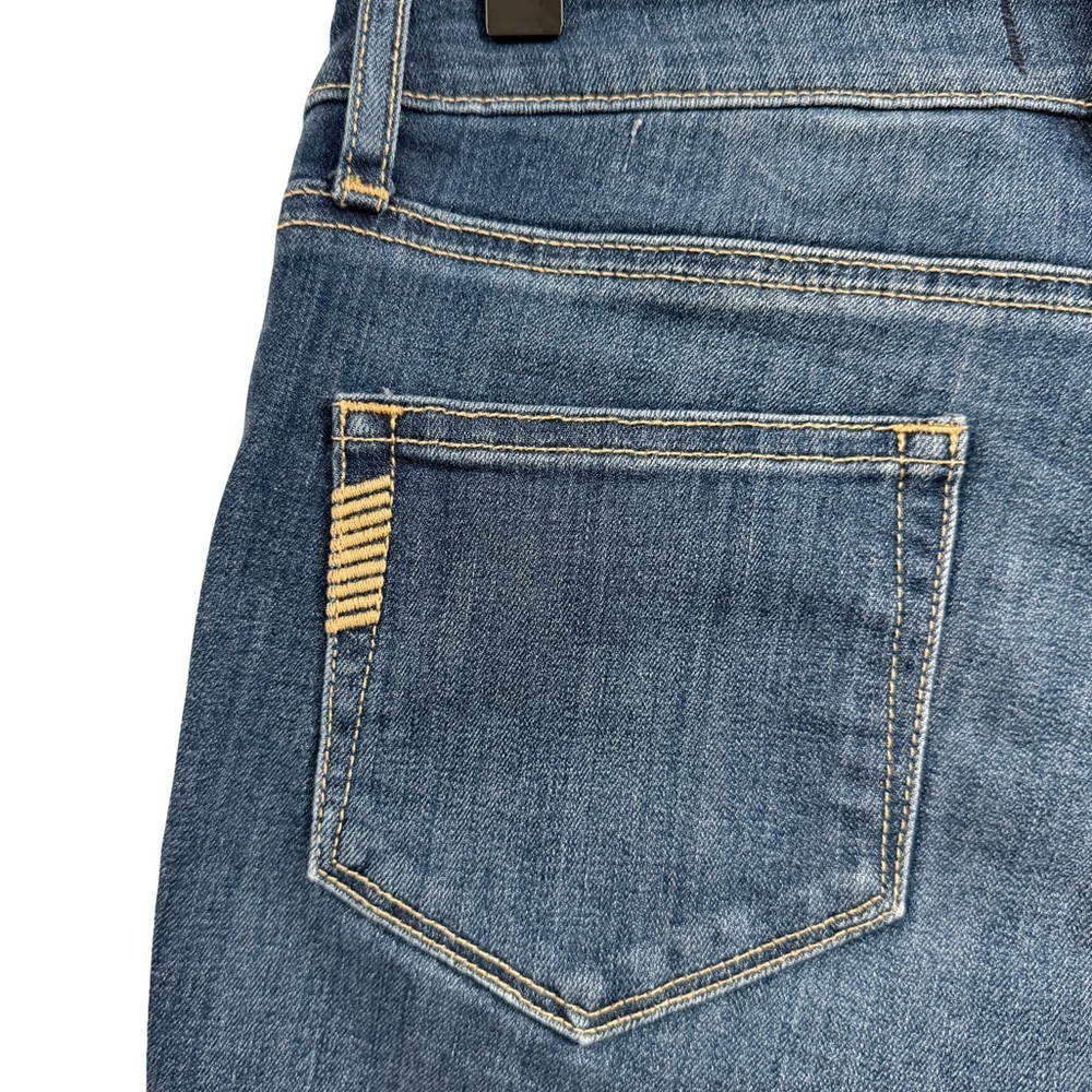PAIGE Blue Jean Shorts with Frayed Hems and Distressed Look - Picture 3 of 8